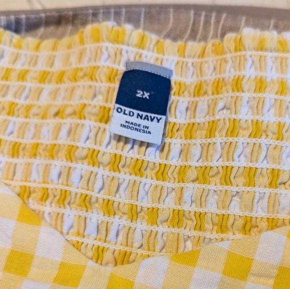 Old navy gingham yellow puff sleeve dress 2x nwt - Picture 4 of 12